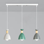 Modern Metal Island Light with 3 Cone Shades with Multi Color
