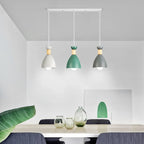 Modern Metal Island Light with 3 Cone Shades with Multi Color