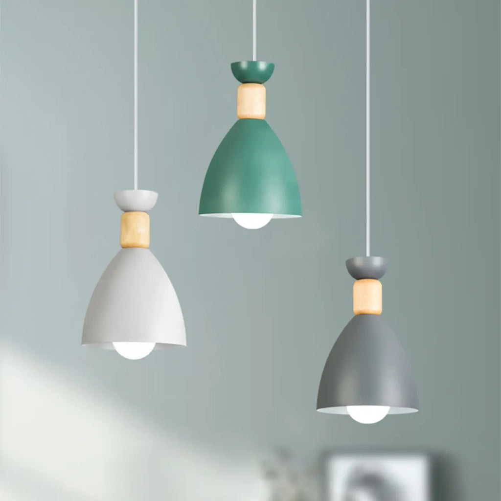 Modern Metal Island Light with 3 Cone Shades with Multi Color
