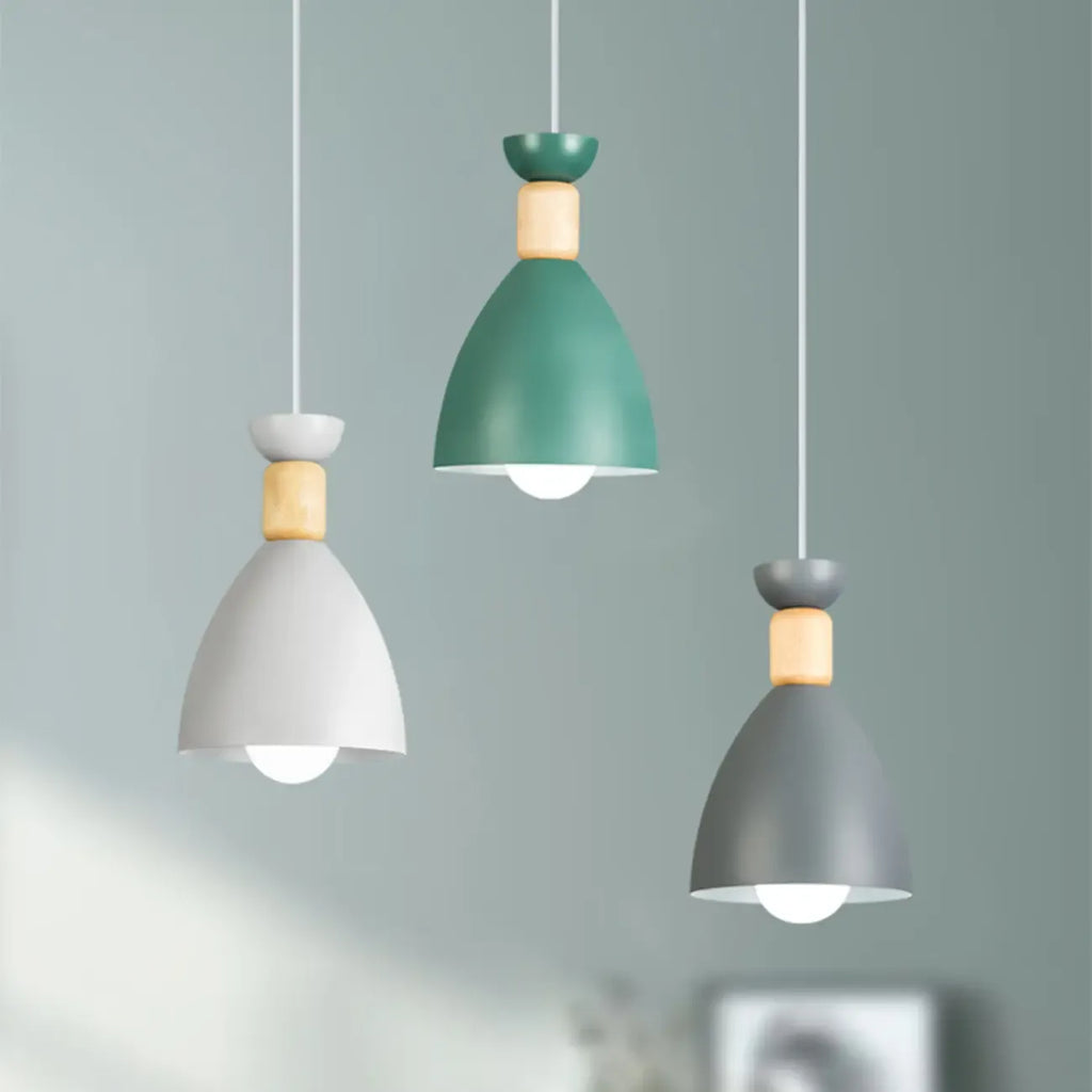 Modern Metal Island Light with 3 Cone Shades with Multi Color