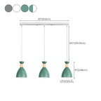 Modern Metal Island Light with 3 Cone Shades with Multi Color