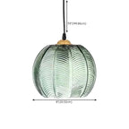 Modern Green Glass Leaf-Inspired Globe Pendant Light