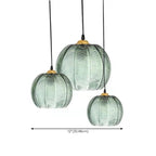 Modern Green Glass Leaf-Inspired Globe Pendant Light