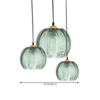 Modern Green Glass Leaf-Inspired Globe Pendant Light