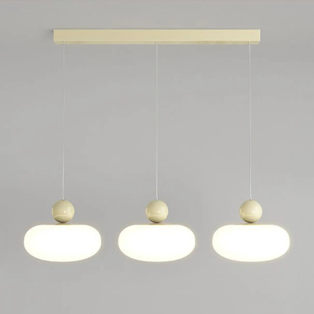 Modern 3 Light Milky Glass LED Pendant Light for Dining Room