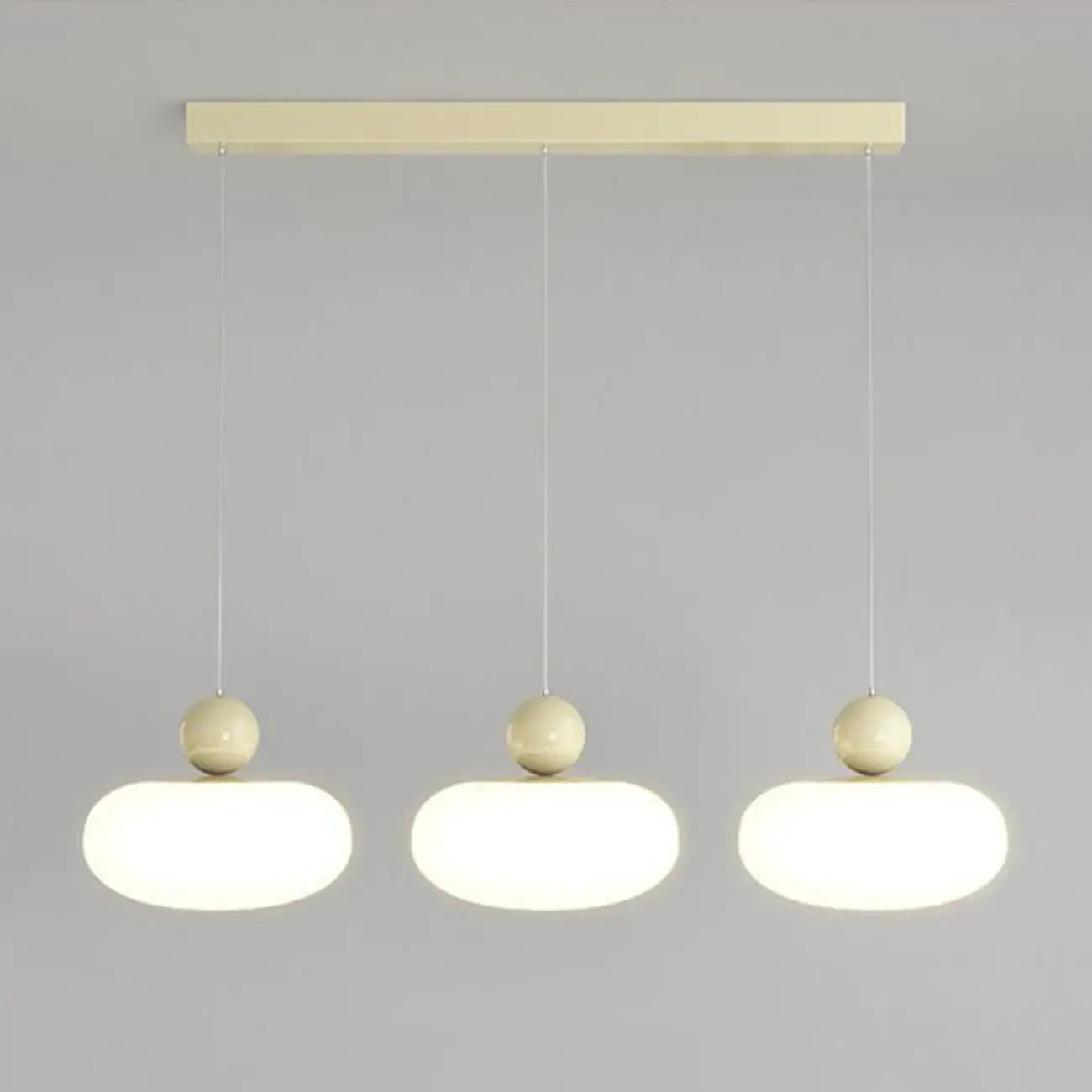 Modern 3 Light Milky Glass LED Pendant Light for Dining Room