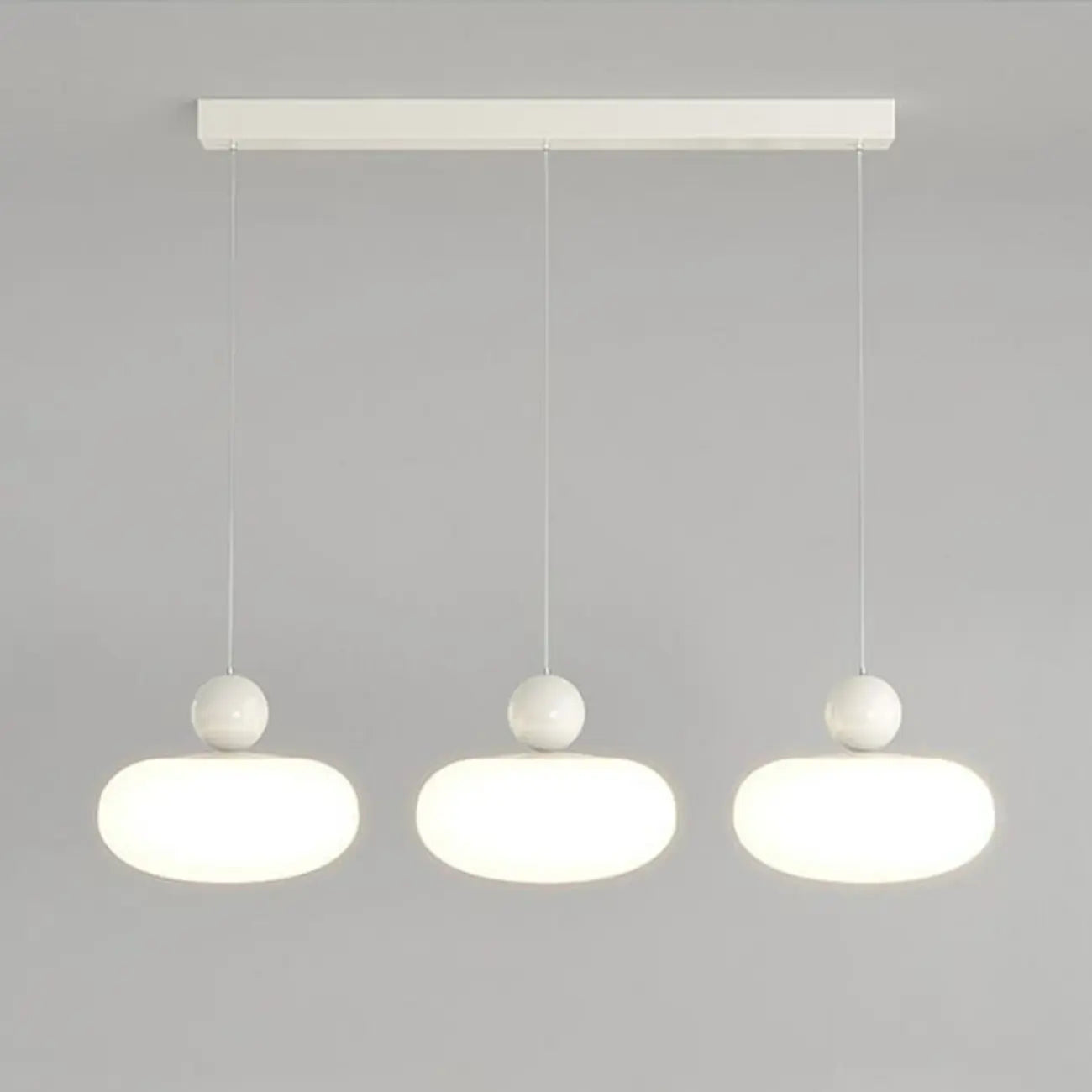 Modern 3 Light Milky Glass LED Pendant Light for Dining Room