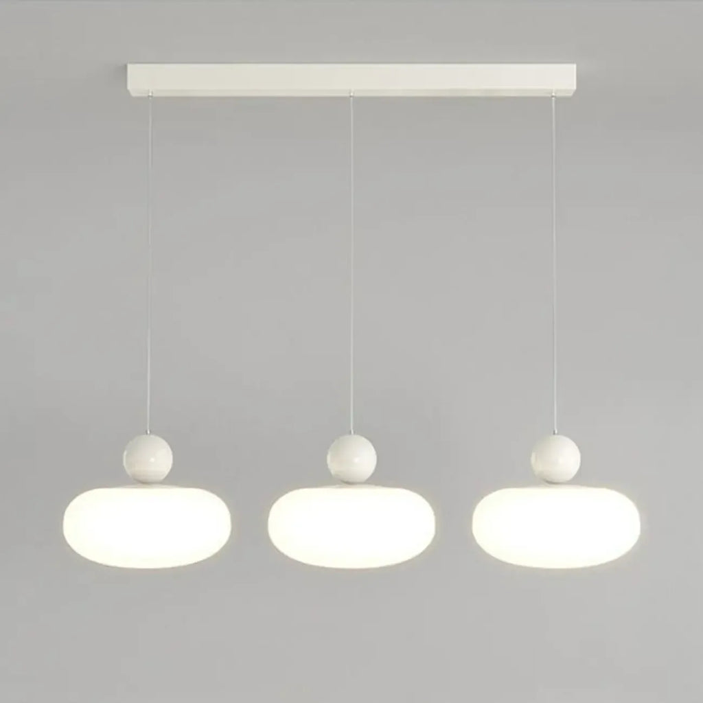Modern 3 Light Milky Glass LED Pendant Light for Dining Room