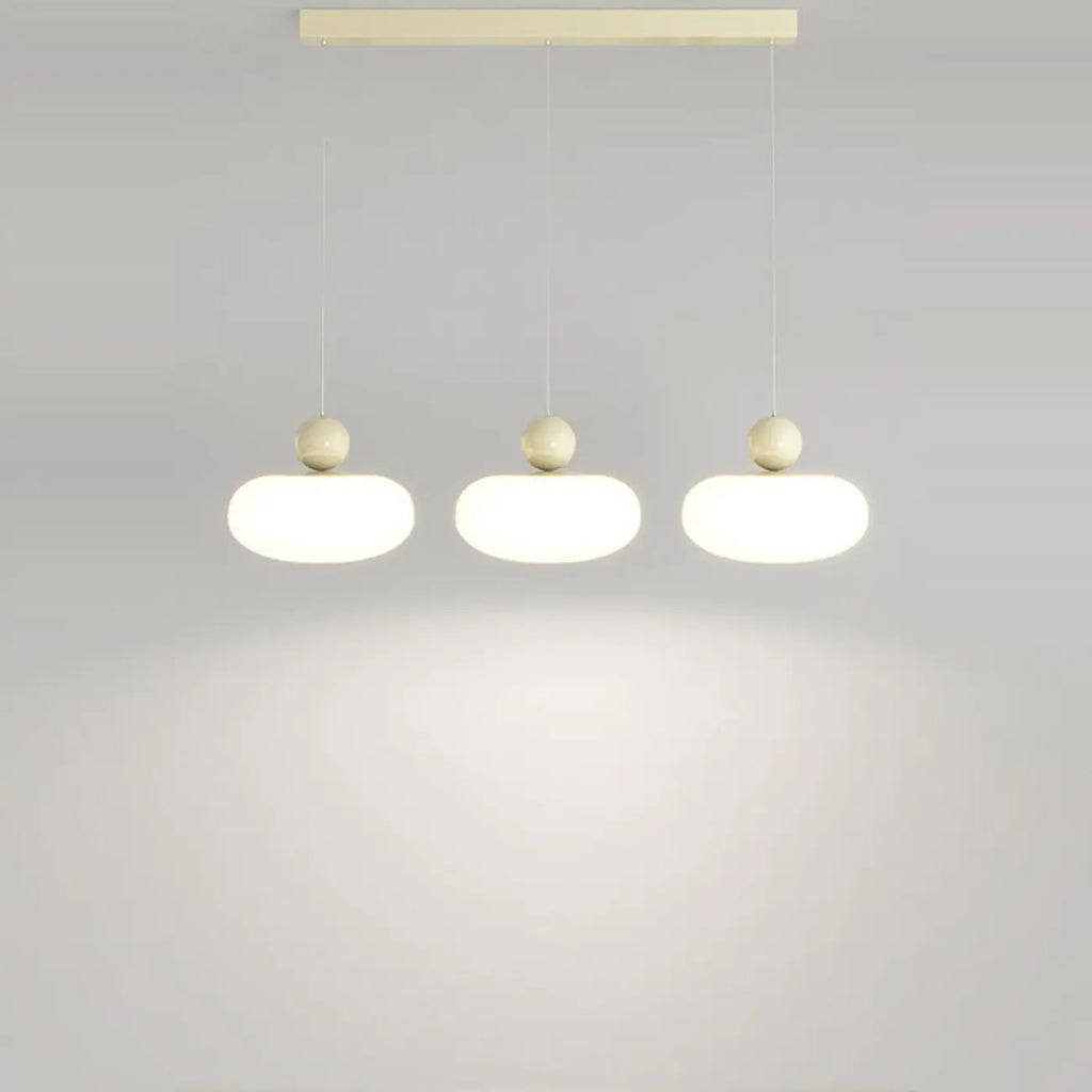 Modern 3 Light Milky Glass LED Pendant Light for Dining Room