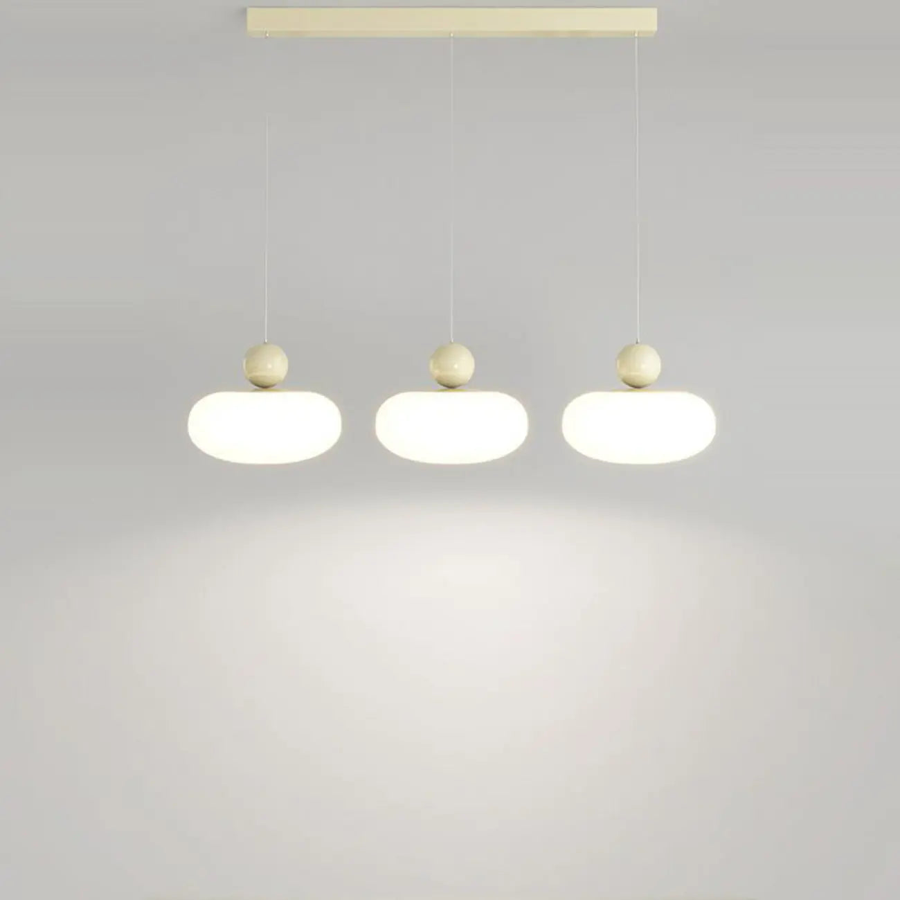 Modern 3 Light Milky Glass LED Pendant Light for Dining Room