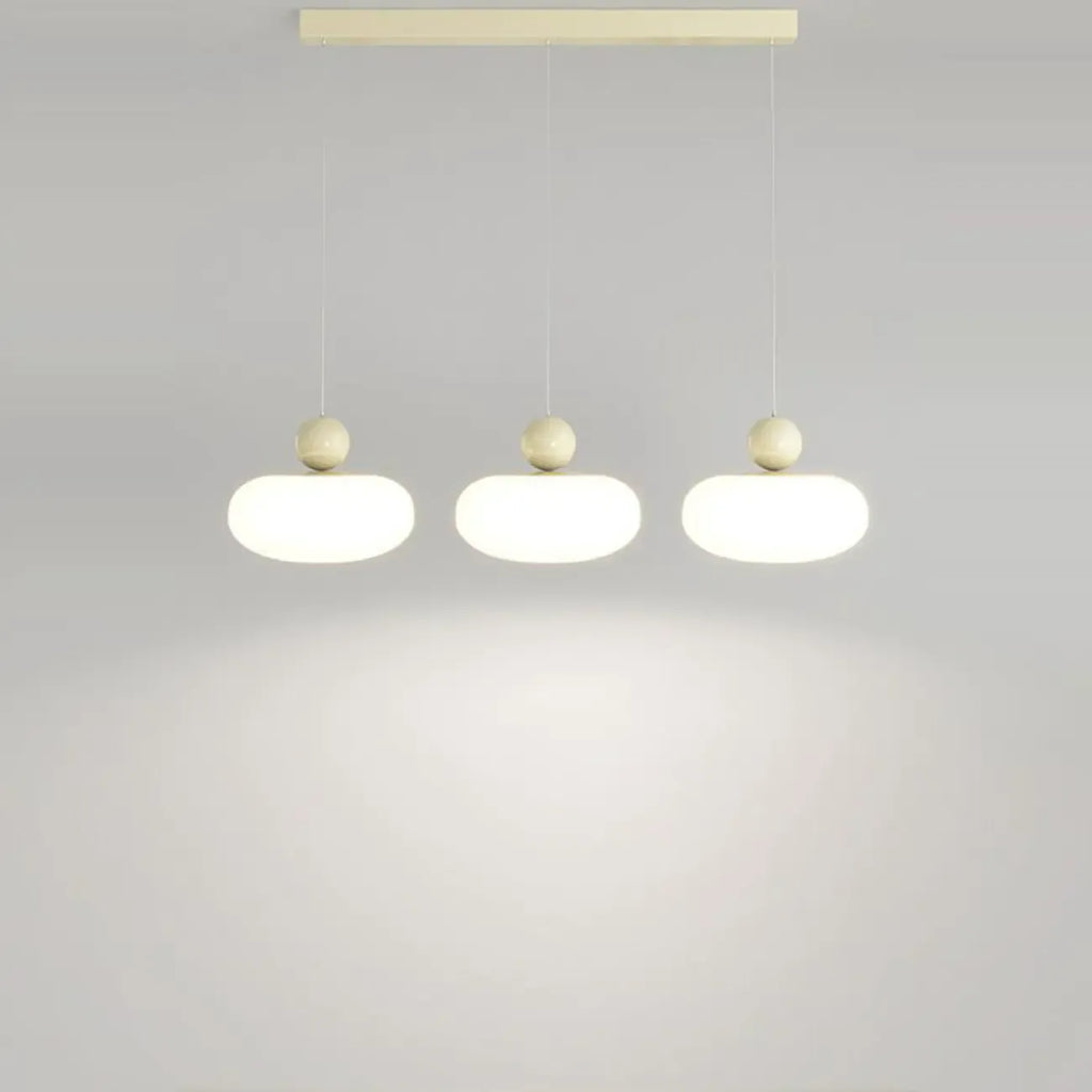 Modern 3 Light Milky Glass LED Pendant Light for Dining Room