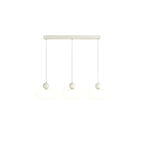 Modern 3 Light Milky Glass LED Pendant Light for Dining Room
