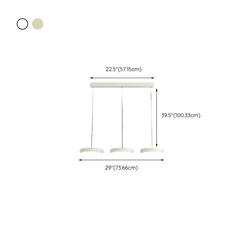 Modern 3 Light Milky Glass LED Pendant Light for Dining Room