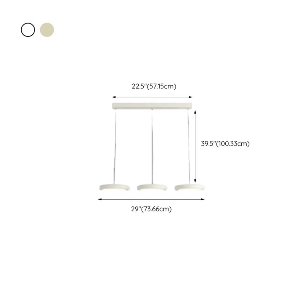 Modern 3 Light Milky Glass LED Pendant Light for Dining Room