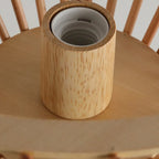 2 Light Natural Wood Polygonal Pendant Light for Kitchen