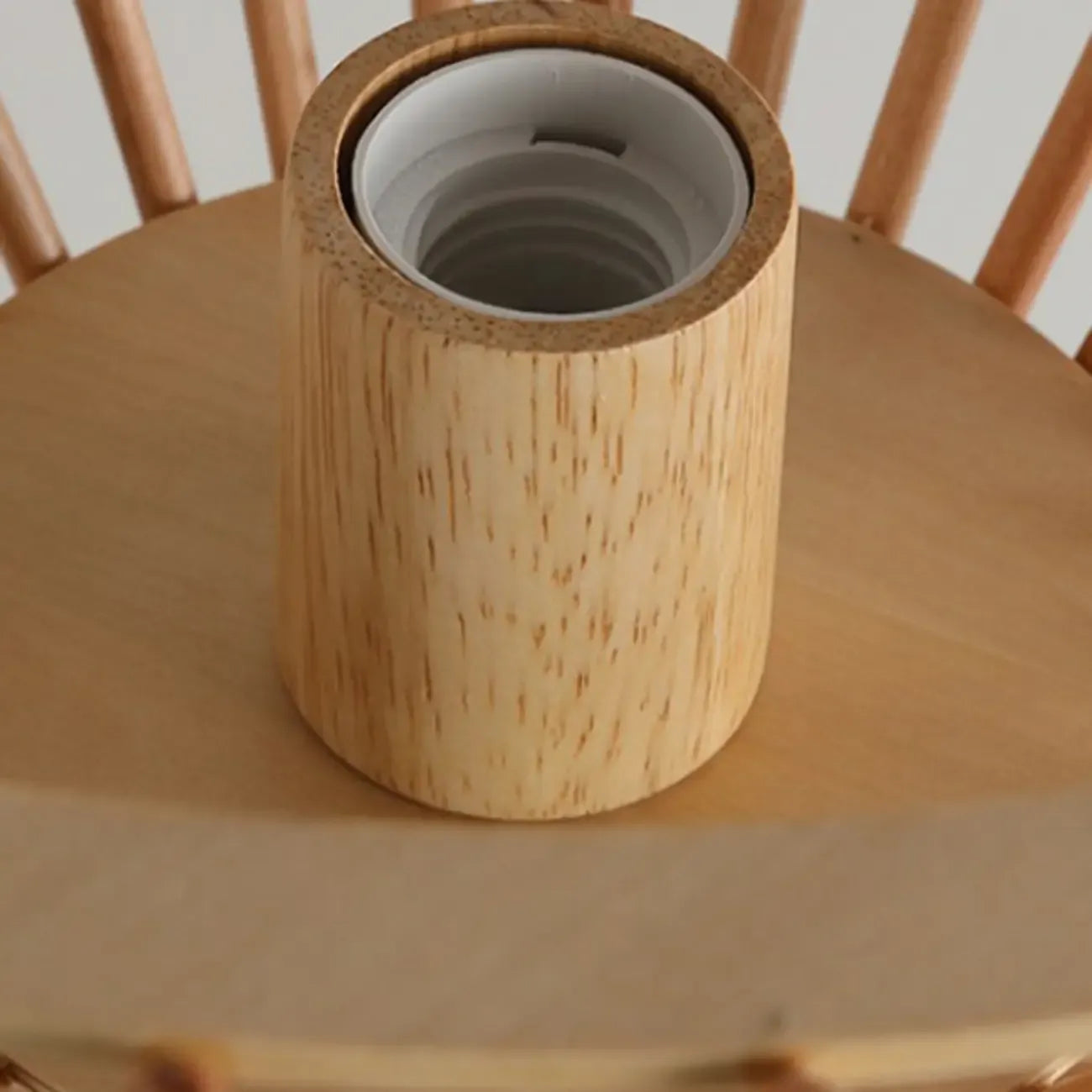 2 Light Natural Wood Polygonal Pendant Light for Kitchen