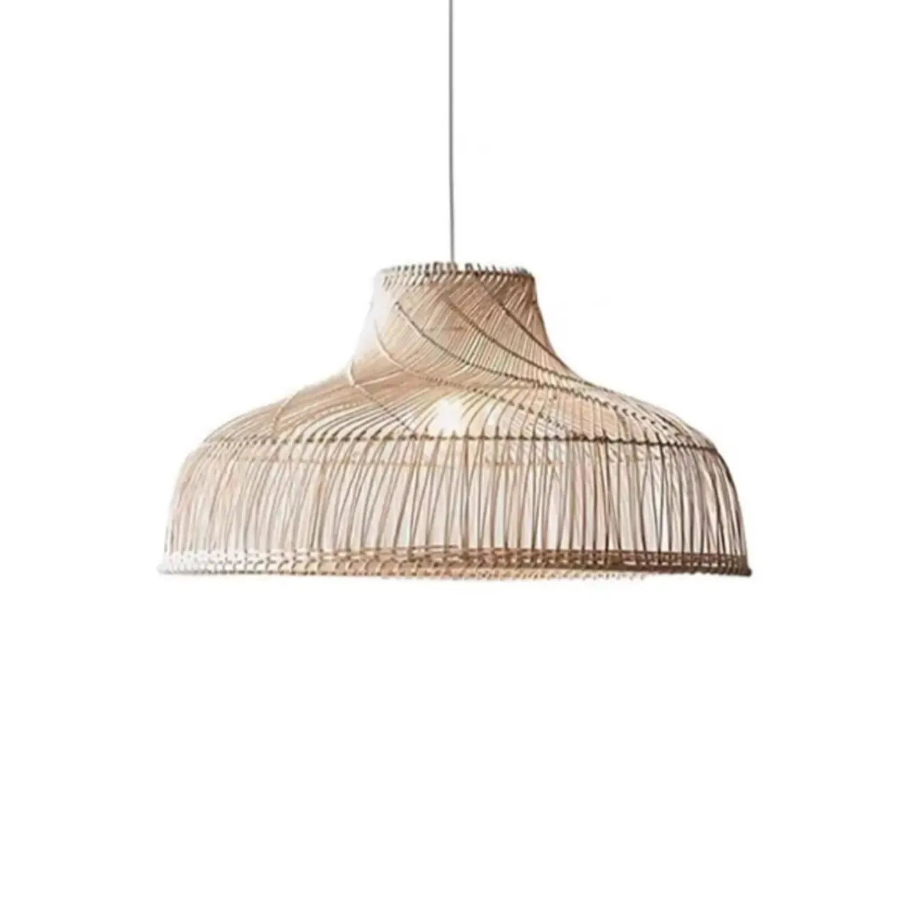 Wabi-Sabi Style Rattan Lantern LED Pendant Lamp for Living Room