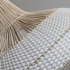Wabi-Sabi Style Rattan Lantern LED Pendant Lamp for Living Room
