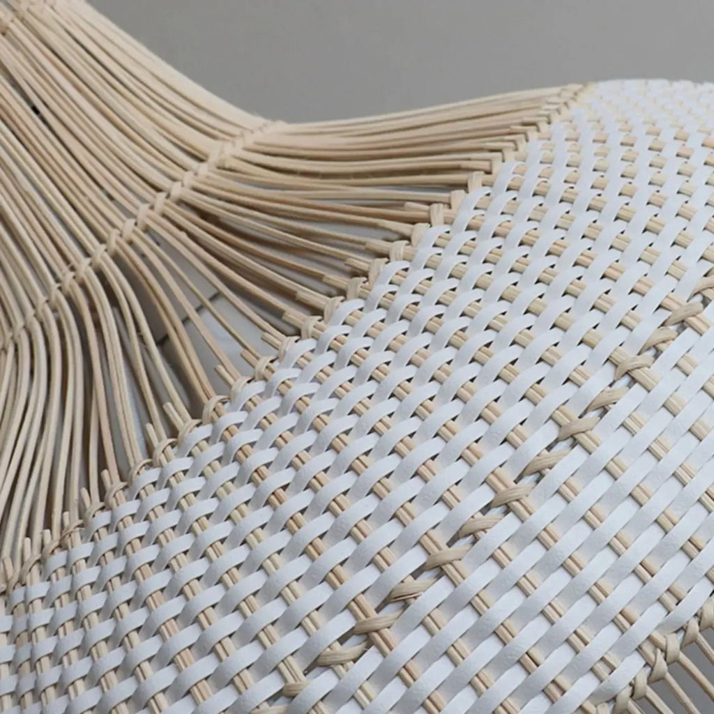 Wabi-Sabi Style Rattan Lantern LED Pendant Lamp for Living Room
