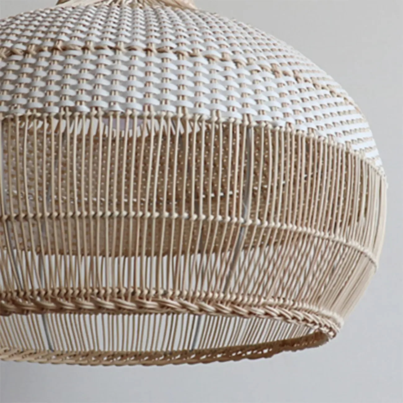 Wabi-Sabi Style Rattan Lantern LED Pendant Lamp for Living Room