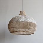 Wabi-Sabi Style Rattan Lantern LED Pendant Lamp for Living Room