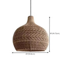 Wabi-Sabi Style Rattan Lantern LED Pendant Lamp for Living Room