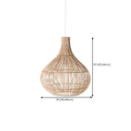 Wabi-Sabi Style Rattan Lantern LED Pendant Lamp for Living Room