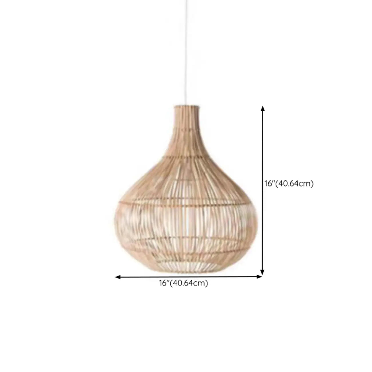 Wabi-Sabi Style Rattan Lantern LED Pendant Lamp for Living Room
