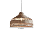 Wabi-Sabi Style Rattan Lantern LED Pendant Lamp for Living Room