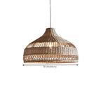 Wabi-Sabi Style Rattan Lantern LED Pendant Lamp for Living Room