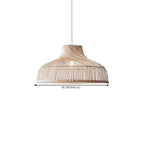 Wabi-Sabi Style Rattan Lantern LED Pendant Lamp for Living Room