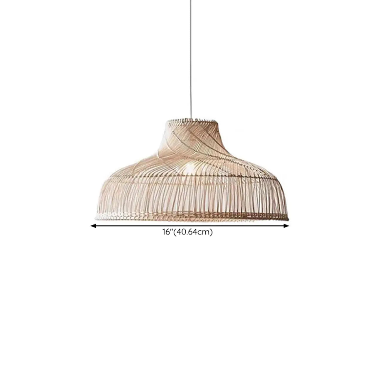 Wabi-Sabi Style Rattan Lantern LED Pendant Lamp for Living Room