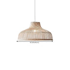 Wabi-Sabi Style Rattan Lantern LED Pendant Lamp for Living Room