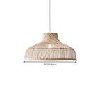 Wabi-Sabi Style Rattan Lantern LED Pendant Lamp for Living Room