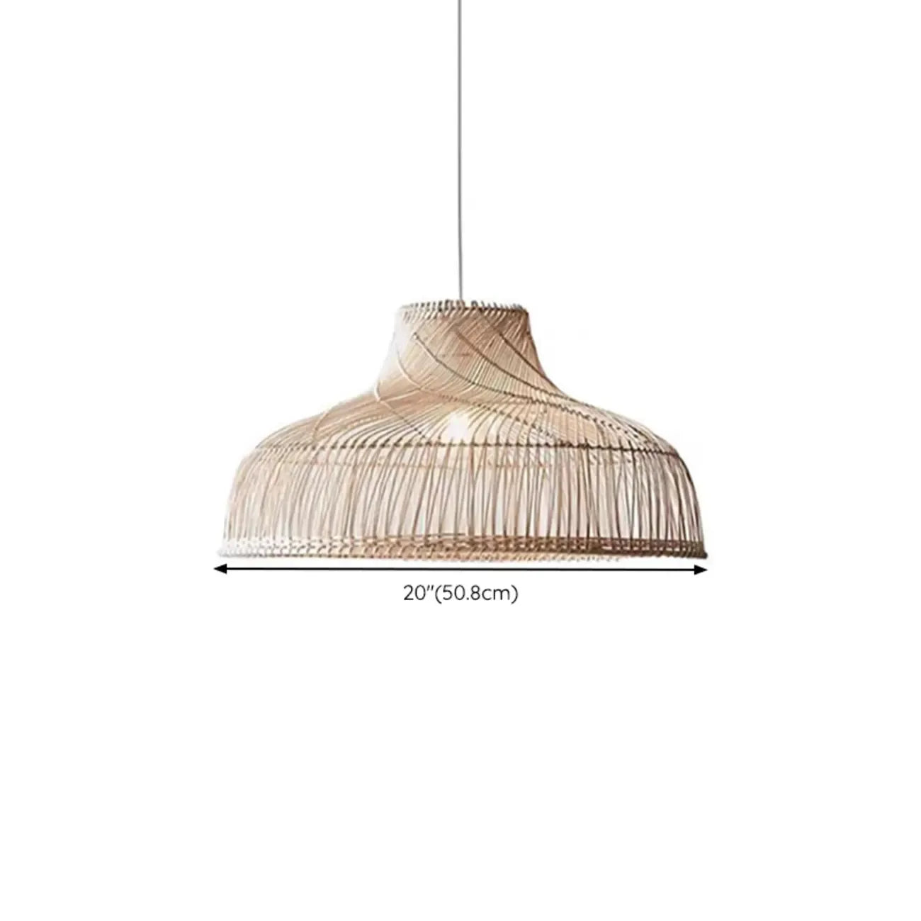 Wabi-Sabi Style Rattan Lantern LED Pendant Lamp for Living Room