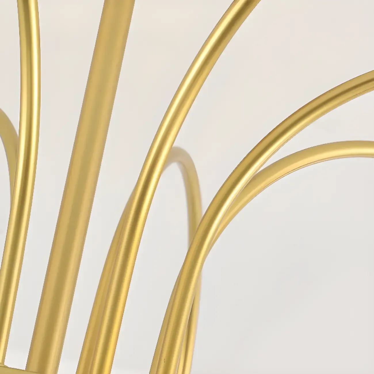 Gold Arch Wood Accent White Glass Orb Chandelier