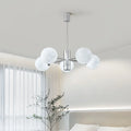 Modern Chrome Sputnik Chandelier with Globe Lampshade