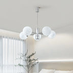 Modern Chrome Sputnik Chandelier with Globe Lampshade