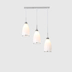 Simple White Vitreous 3 Lights Island Pendant Light for Kitchen