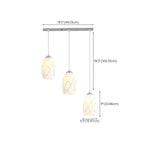 Simple White Vitreous 3 Lights Island Pendant Light for Kitchen