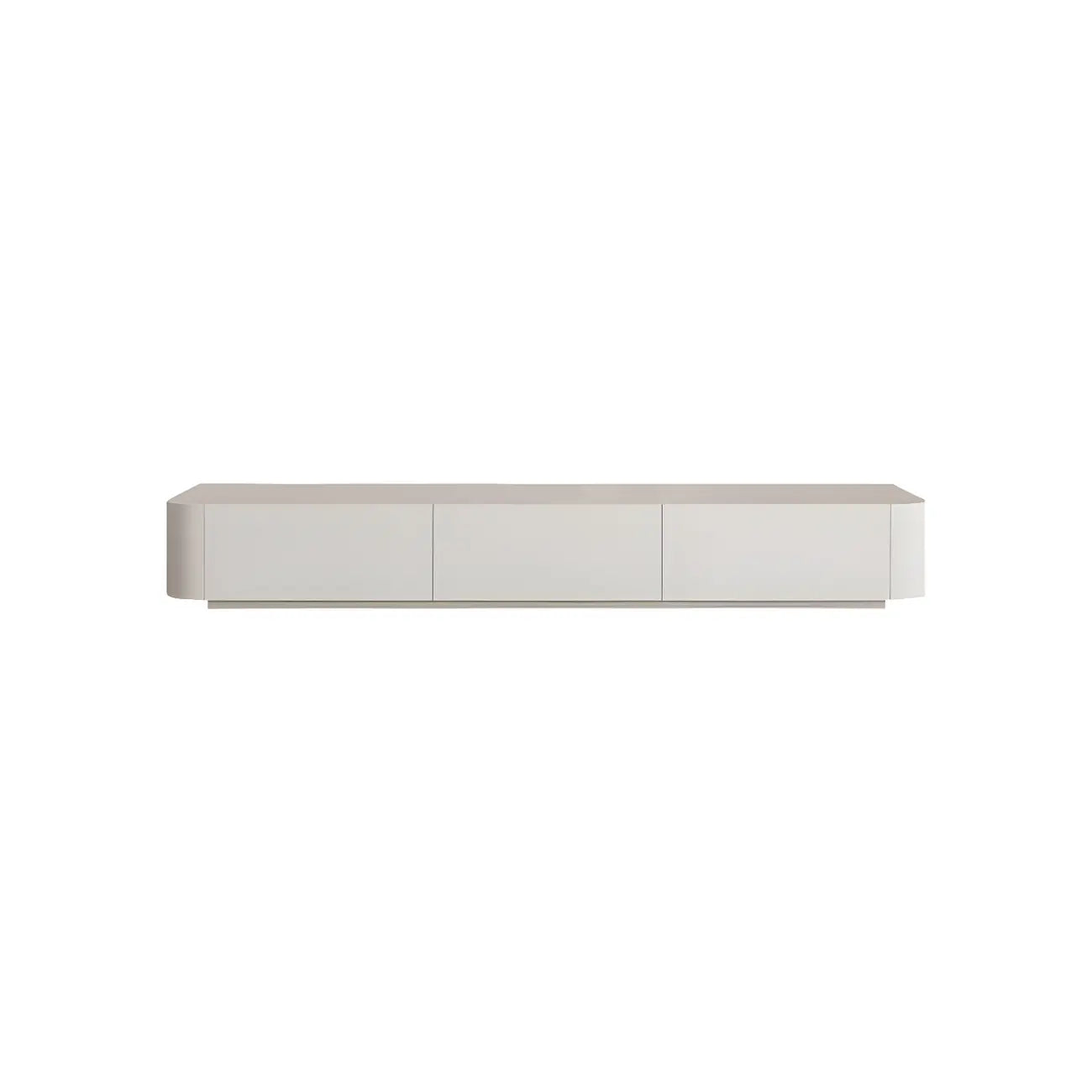 Minimalist White Wooden TV Stand with Ample Cable Management