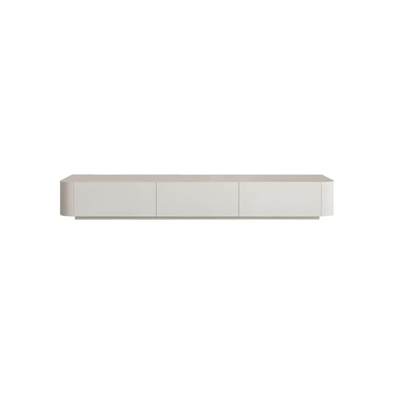Minimalist White Wooden TV Stand with Ample Cable Management