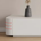 Minimalist White Wooden TV Stand with Ample Cable Management