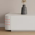 Minimalist White Wooden TV Stand with Ample Cable Management