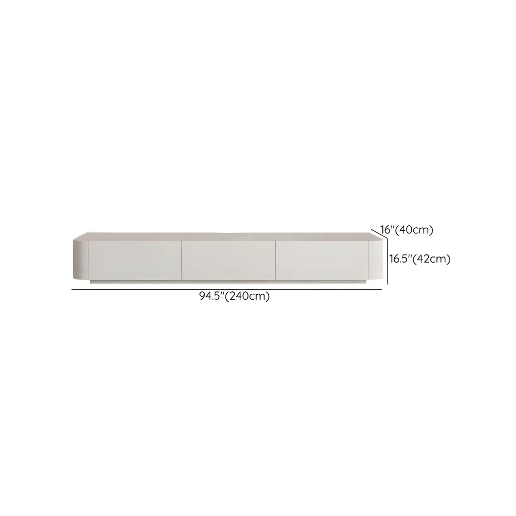 Minimalist White Wooden TV Stand with Ample Cable Management