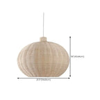 Wabi-Sabi Style Rattan Round Lantern Pendant Lamp for Living room