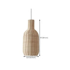 Wabi-Sabi Style Rattan Round Lantern Pendant Lamp for Living room