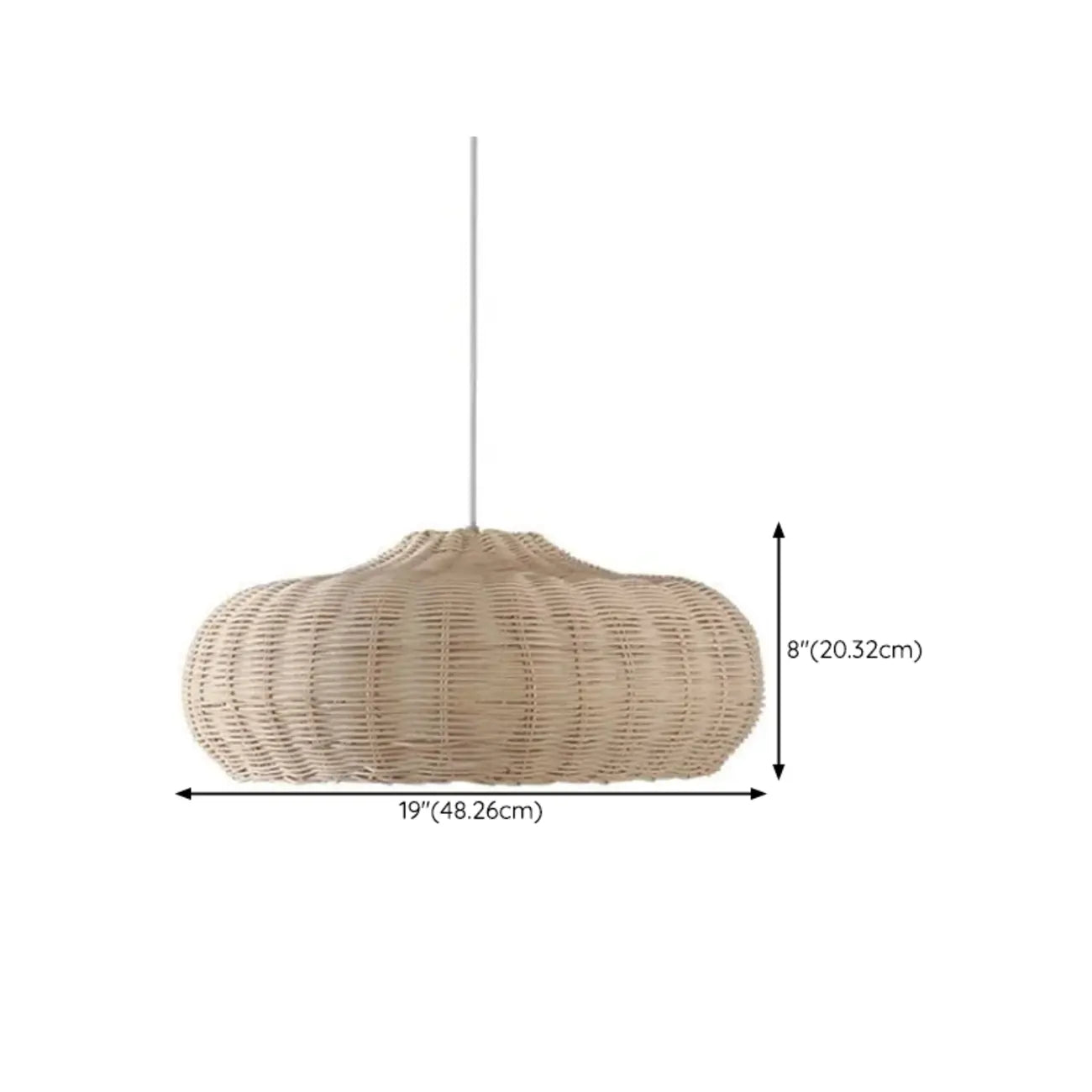 Wabi-Sabi Style Rattan Round Lantern Pendant Lamp for Living room