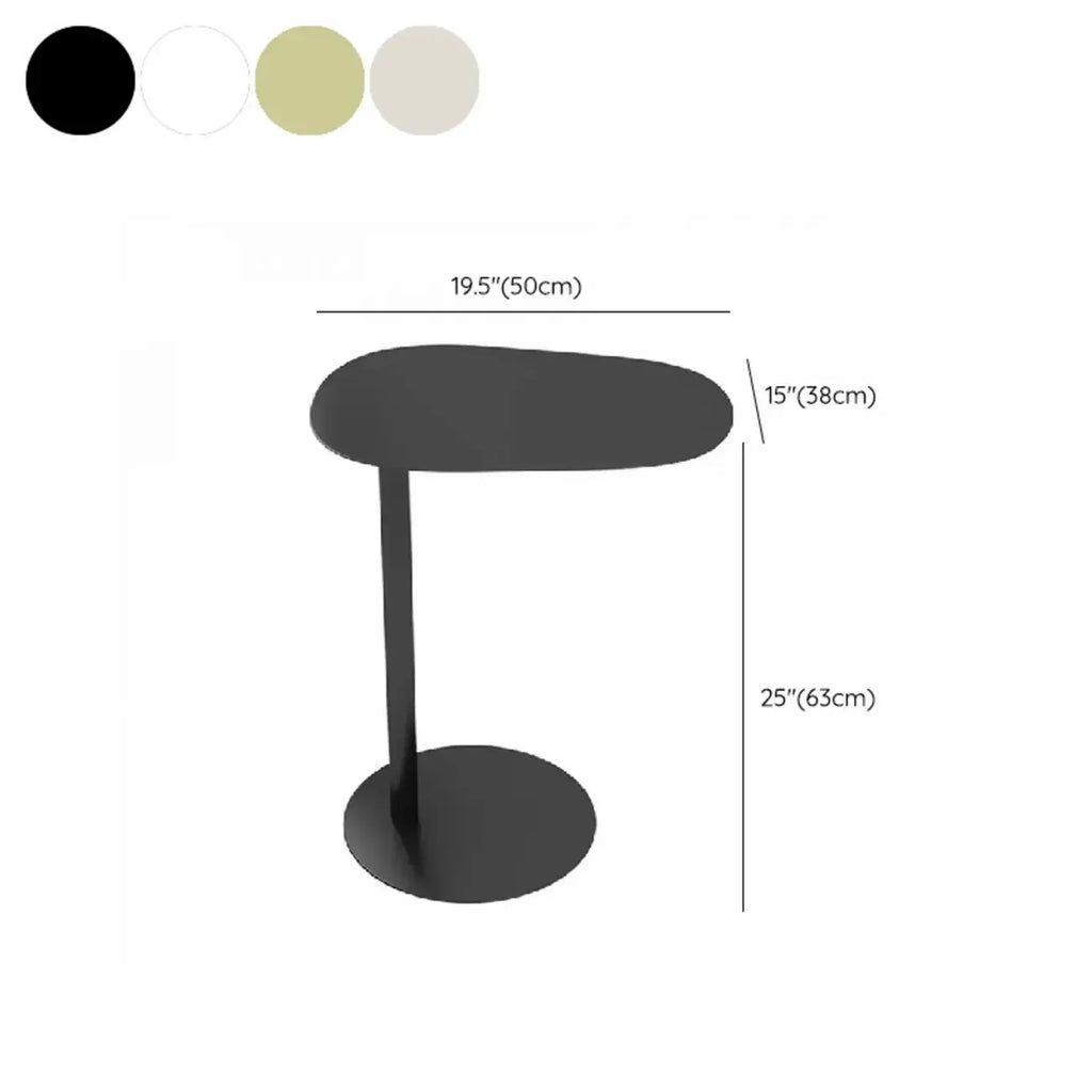 Minimalist Round White Metal Side Table for Living Room
