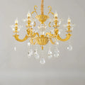 Living Room Golden Crystal Pendant Up Light Chandelier With Candelabra